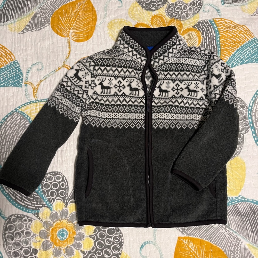 Fair Isle print zip up fleece, size 4t